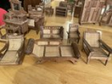 Trying to identify this miniature dollhouse furniture!! Hand carved (maybe coconut wood with woven bamboo seats?), bought in the 60s or 70s in India or Sri Lanka. Box says “A Playhouse Product” and “ROYDEN TC 87 – A[##] [name of furniture item].”
