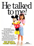 Talking Mickey Mouse ad Disney Channel Magazine, July 1987